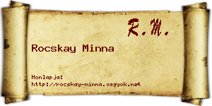Rocskay Minna névjegykártya